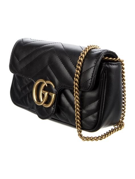 Sac super mini marmont noir / or