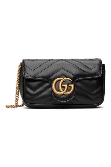 Sac super mini marmont noir / or