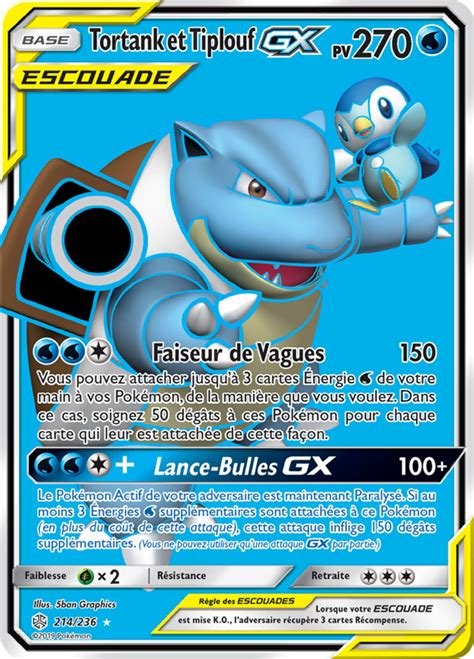 Carte pokemon tortank et tiplouf gx cec 214