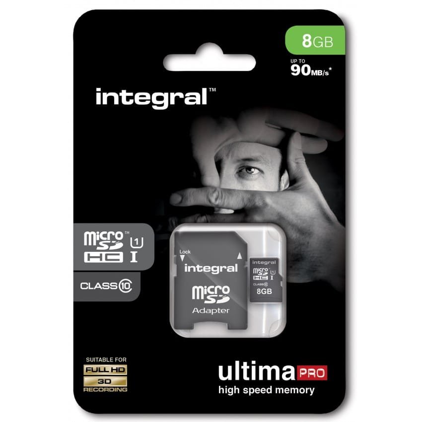 Carte micro sdhc+ adaptateur 8gb