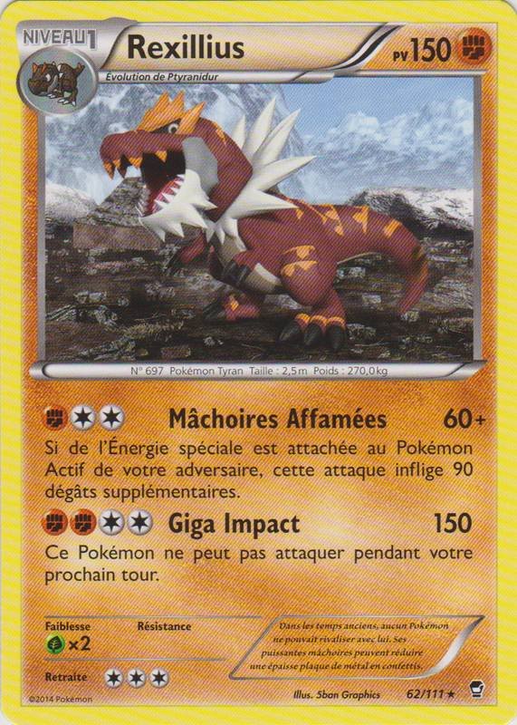 Cartes a collectionner rexilllius 62/111 rare