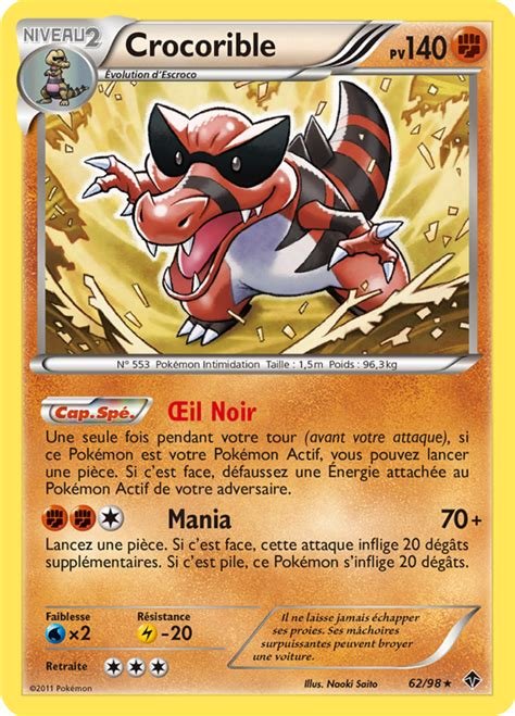 Cartes a collectionner crocorible 62/98