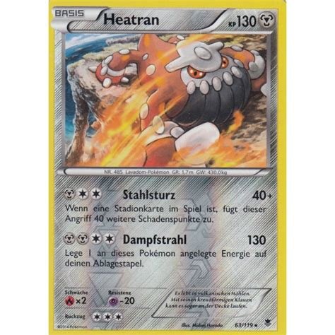 Cartes a collectionner heatran 63/119 reverse rare