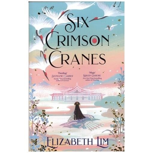 Six crimson cranes