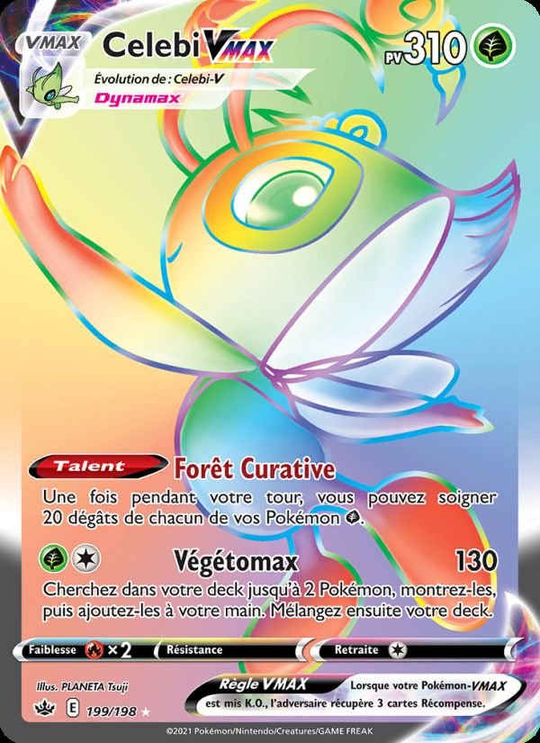 Carte pokemon celebi vmax cre 199/198 normal psa 10