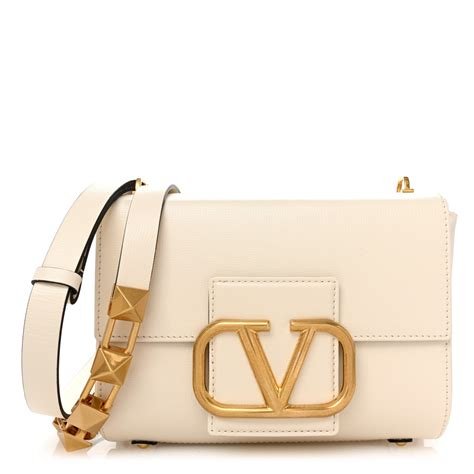 Sac stud sign shoulder bag cuir ivoire avec bandouliere