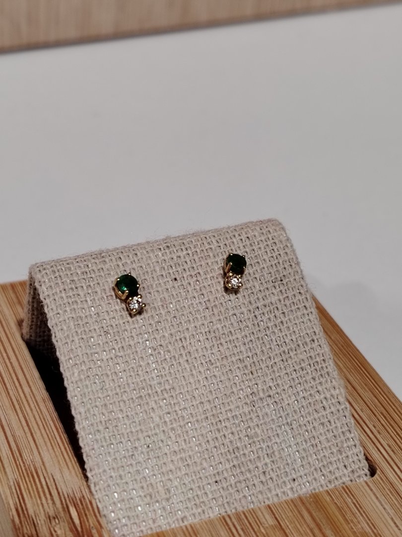 Boucles d'oreilles clou emeraude