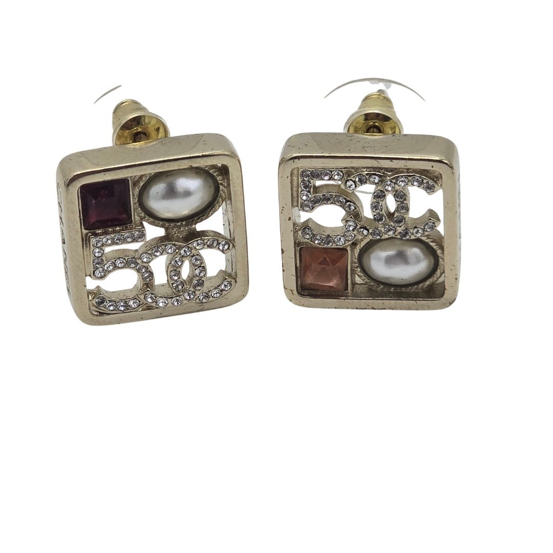 Boucles d'oreilles carre cc n5 a23b