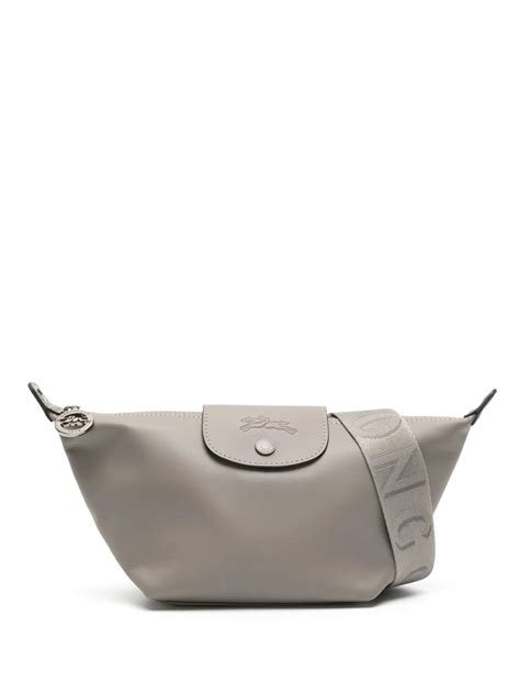 Sac bandouliere le pliage xtra xs cuir gris avec bandouliere