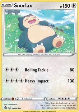 Carte pokemon ronflex