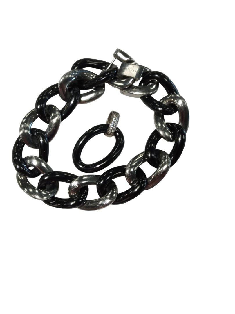 Bijouterie fantaisie parrure acier/ ceramique noire