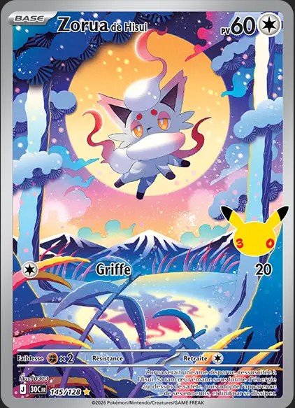 Cartes a collectionner zorua de hisui 30c 145/128 holo