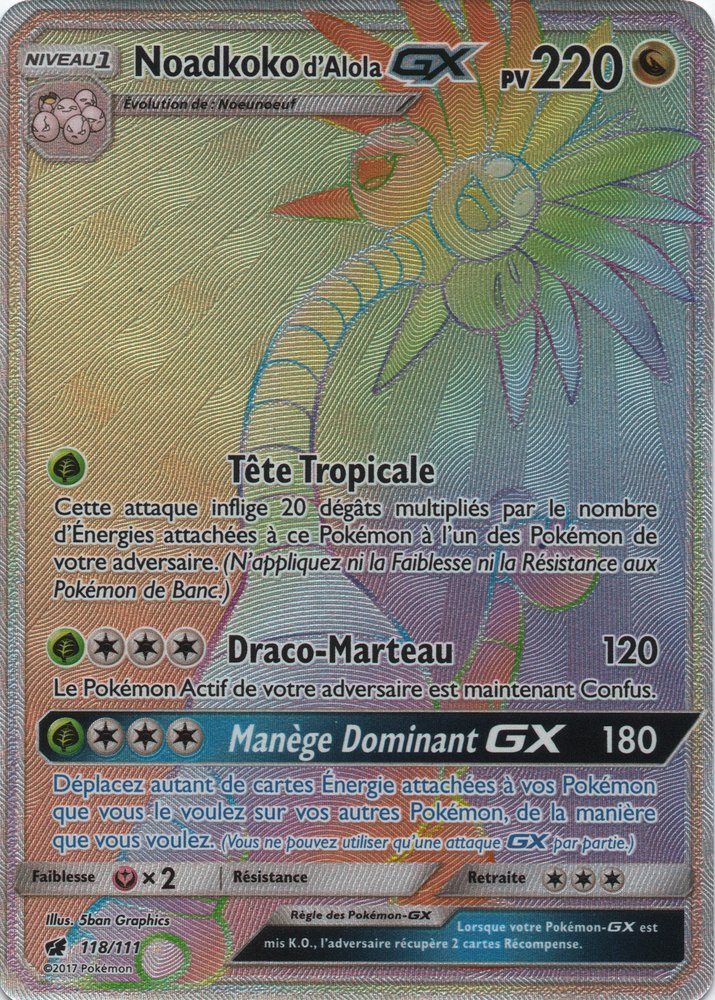 Cartes a collectionner noadkoko d'alola gx 022/021