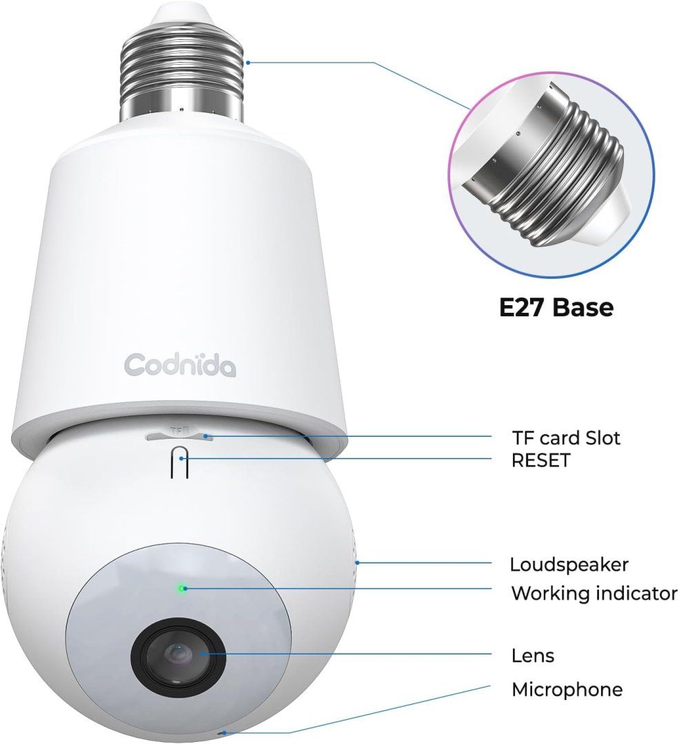 Camera de surveillance lc323 light bulb