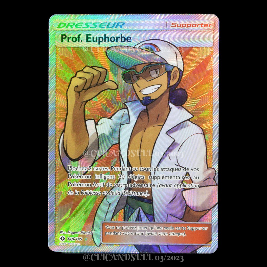 Carte pokemon prof. euphorbe sum 148
