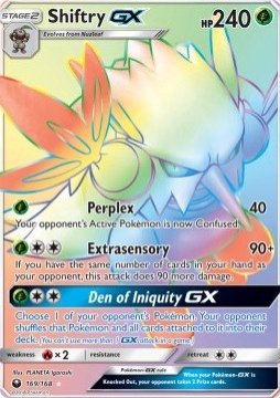 Carte pokemon shiftry gx ces 169