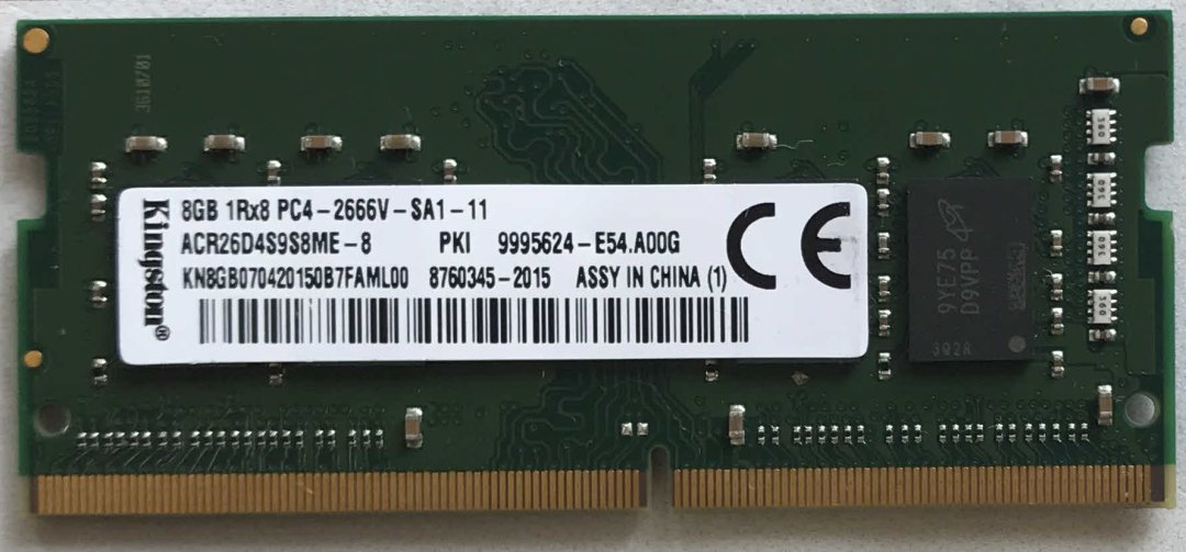 Barette de ram ddr4 8go 1rx8pc4-2666v-sa1-11