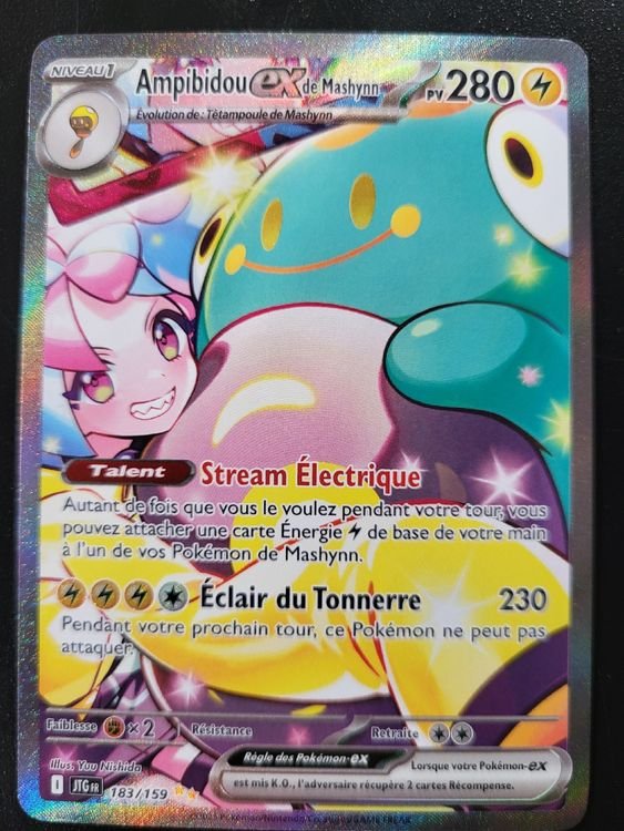 Carte pokemon ampibidou ex de mashynn jtg 183/159