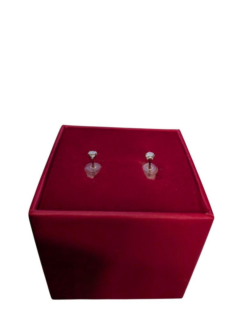 Boucles d'oreilles jaune puce et oxyde de zirconium zircons
