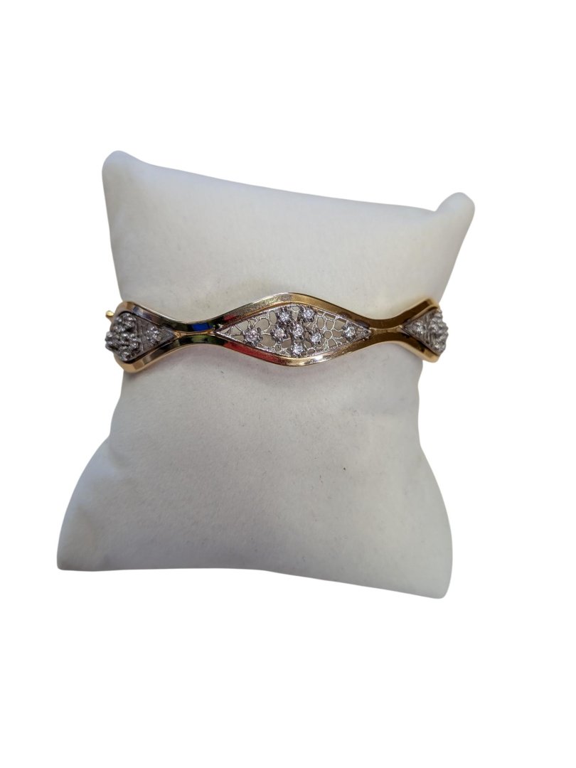 Bracelet jaune jonc et diamants diamants