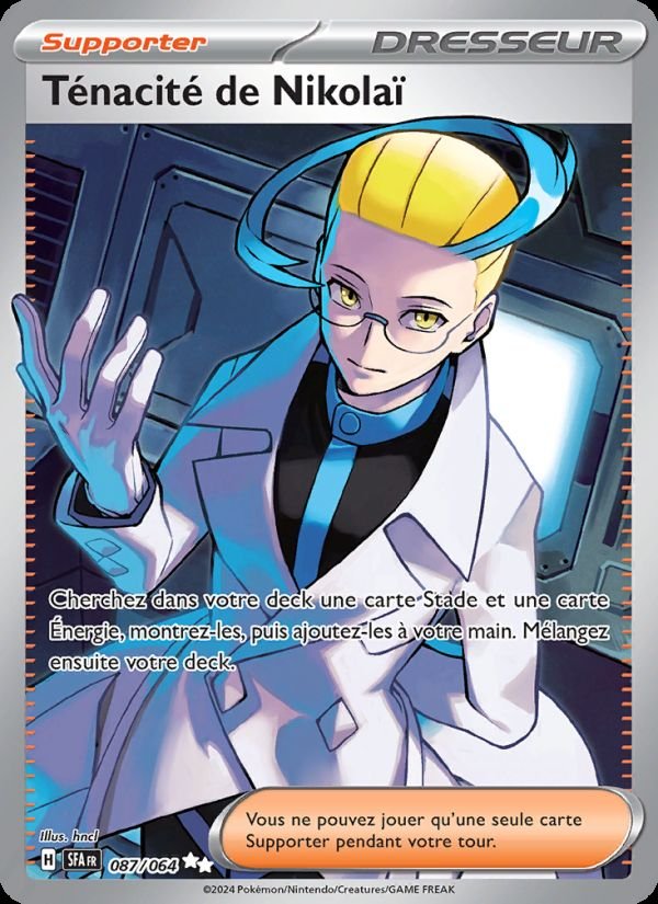 Carte pokemon tenacite de nikolaa¯ sfa 087/64 reverse