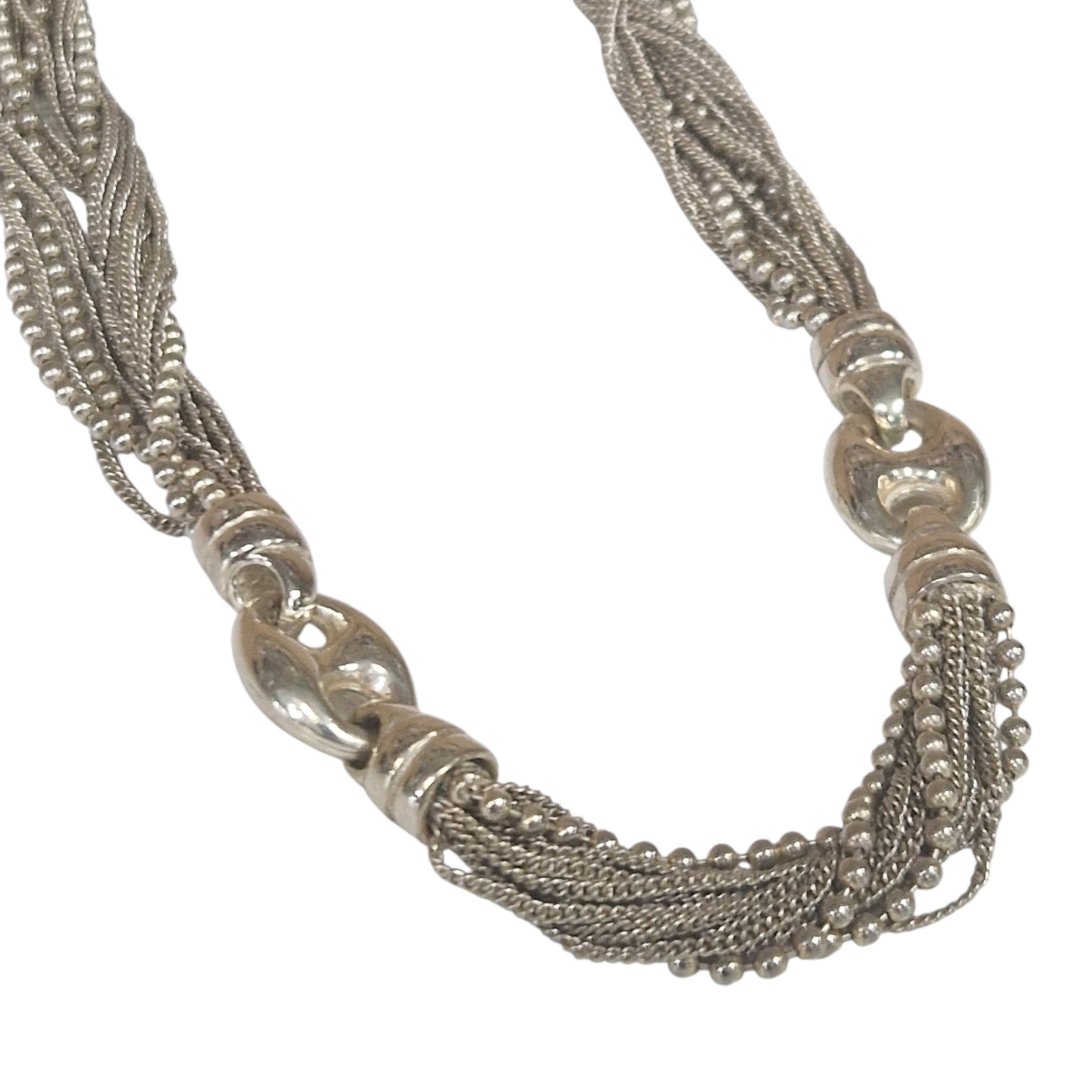 Collier multi chaines et 2 graines de cafe