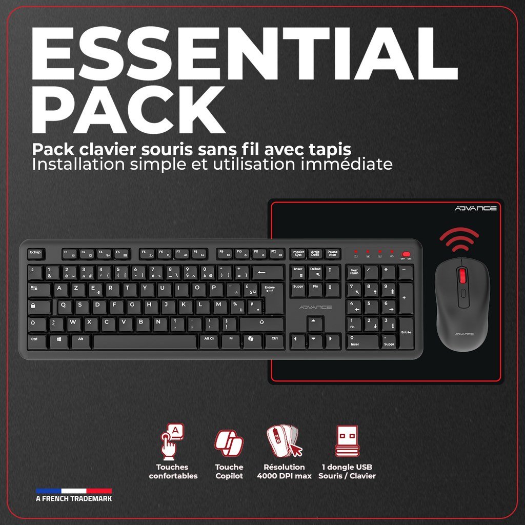 Pack 3en1 clav+souris ss fil cls-6100rf