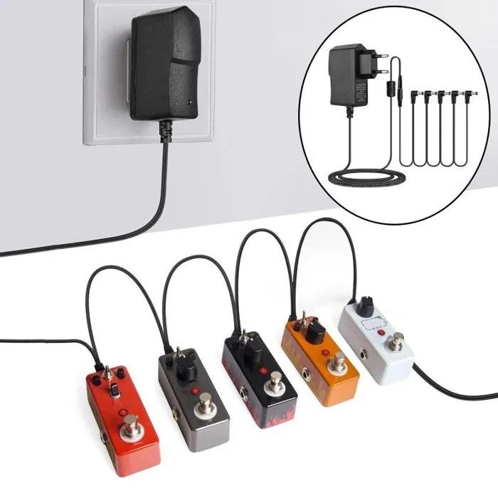 Alimentation pedale guitare 9v - 5 embouts