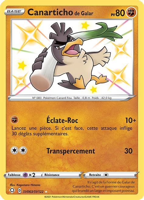 Carte pokemon canarticho de galar shf sv63