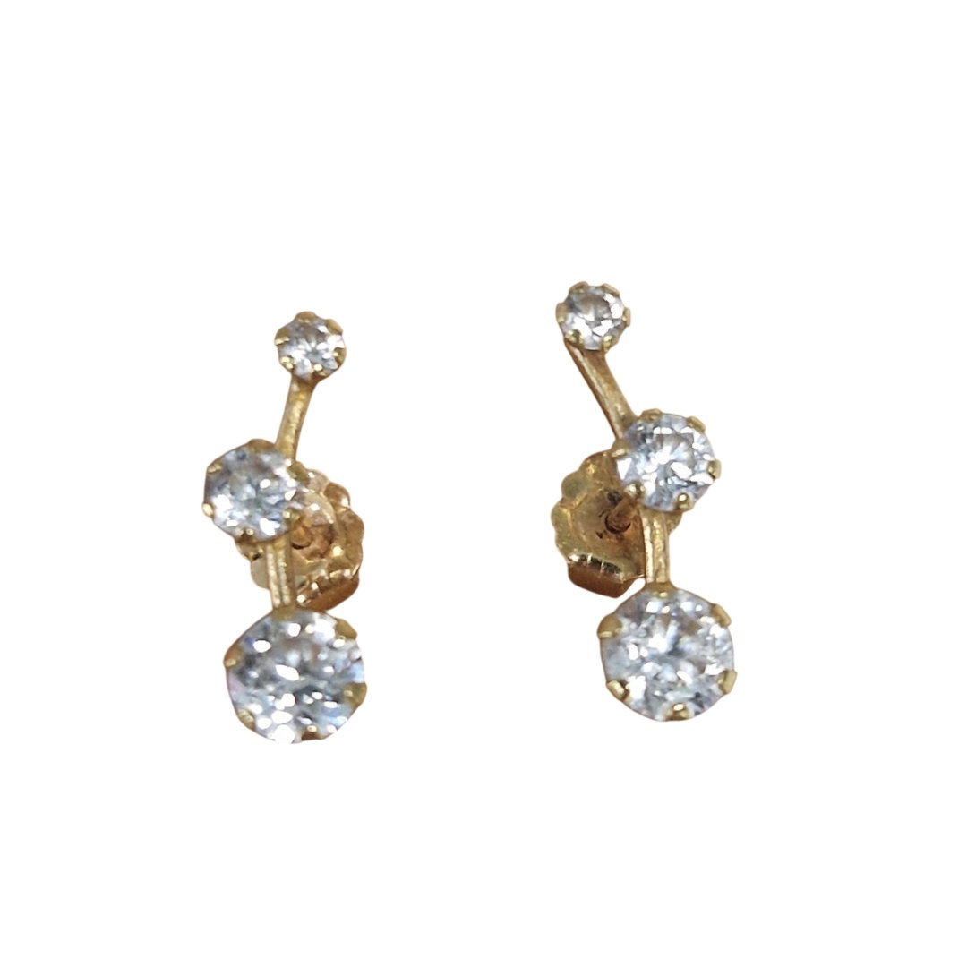 Boucles d'oreille jaune 3 brillants
