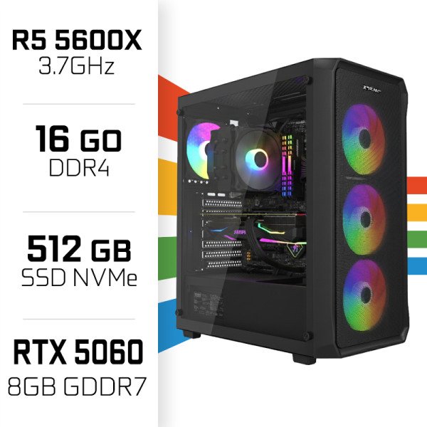 Pc ryzen 5 5600x 3,7 ghz 32 go 1 to mvme rtx5060
