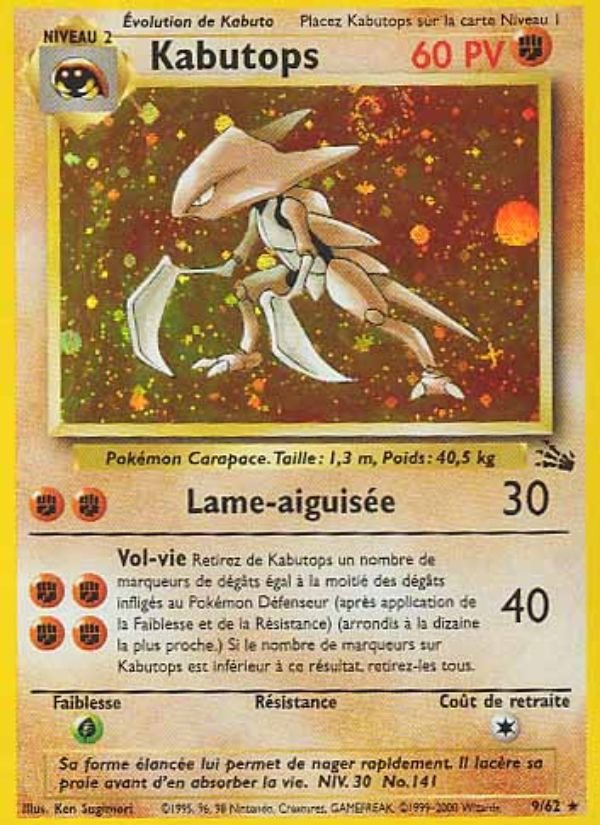 Carte pokemon kabutops fo sept-62 normale