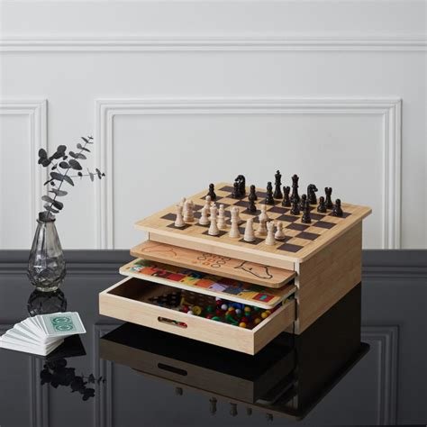 Jouet lot de jeu de societe rangement boite en bois