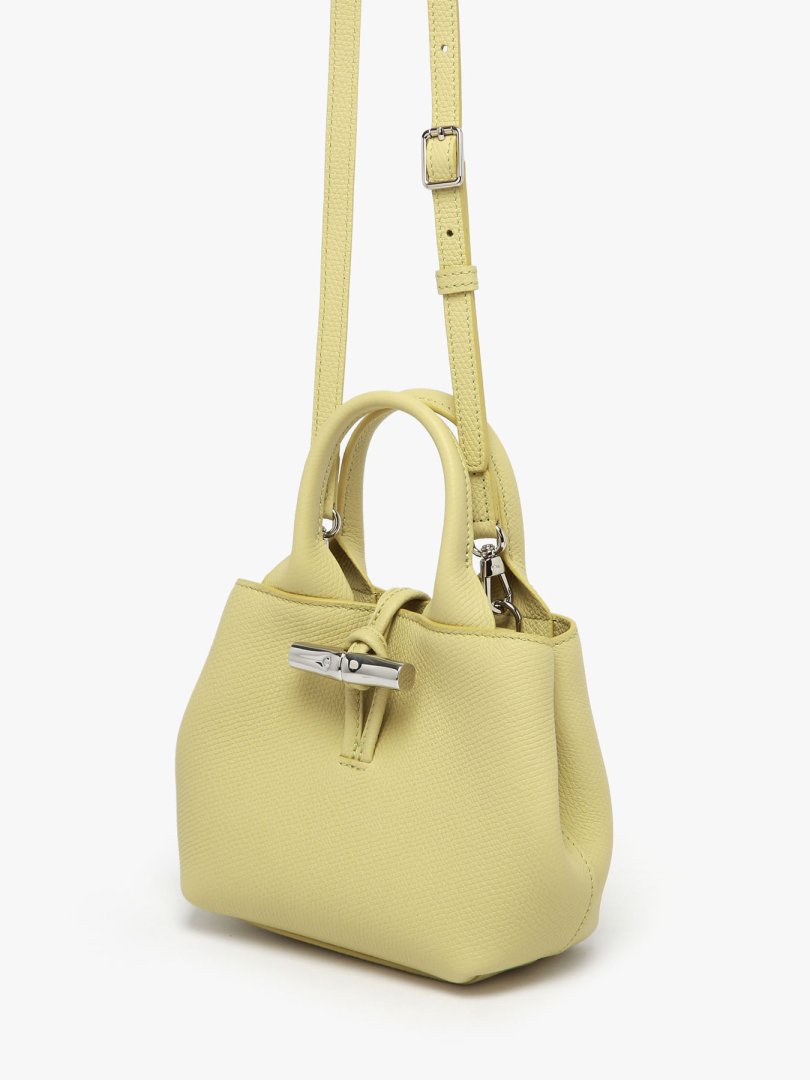 Maroquinerie le roseau xs cuir pistache avec bandouliere