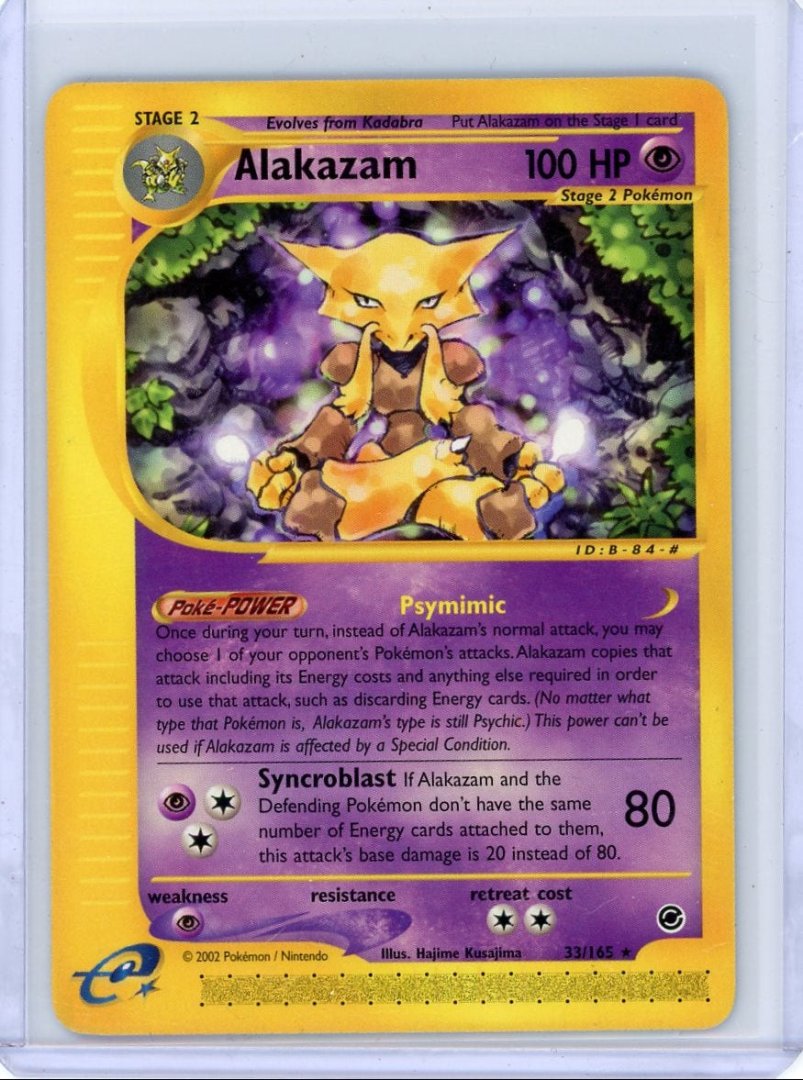 Carte alakazam 1/165 expedition