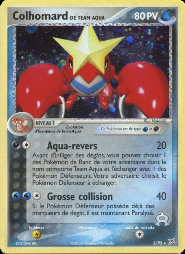 Carte pokemon colhomard de team aqua ma fa(c)vr-95