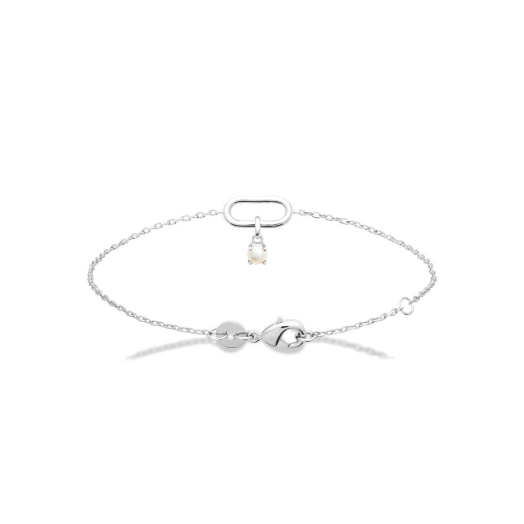 Bracelet argent 925 rhodie perle 87407318