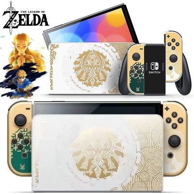 Switch oled zelda tears 64go 2 joycons + station d'accueil